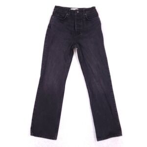 Reformation High-Rise Straight Jeans in Faded Black